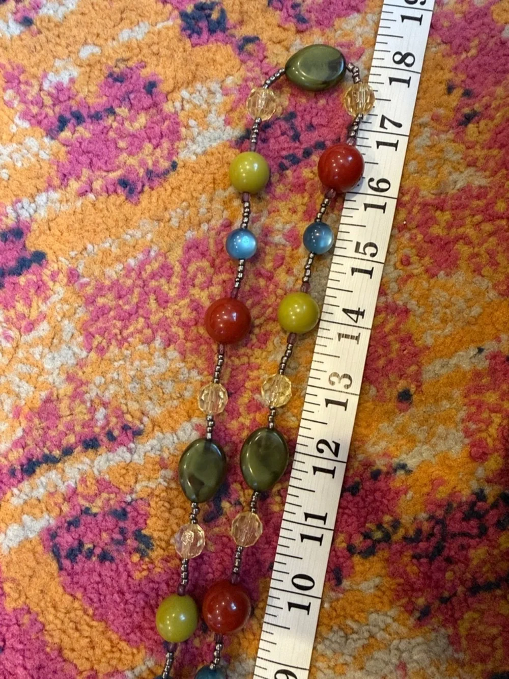 Vintage Multicolor Beaded Women's Necklace - Bold Colorful Statement